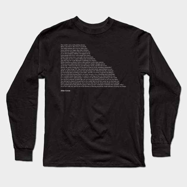 John Green Quotes Long Sleeve T-Shirt by qqqueiru